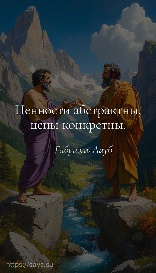 Ценности абстрактны, цены конкретны.