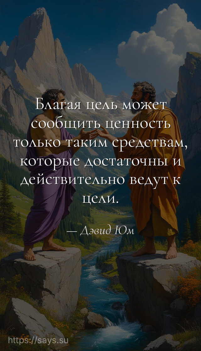 Благая цель может сообщить ценность только таким средствам, которые достаточны и действительно ведут к цели.