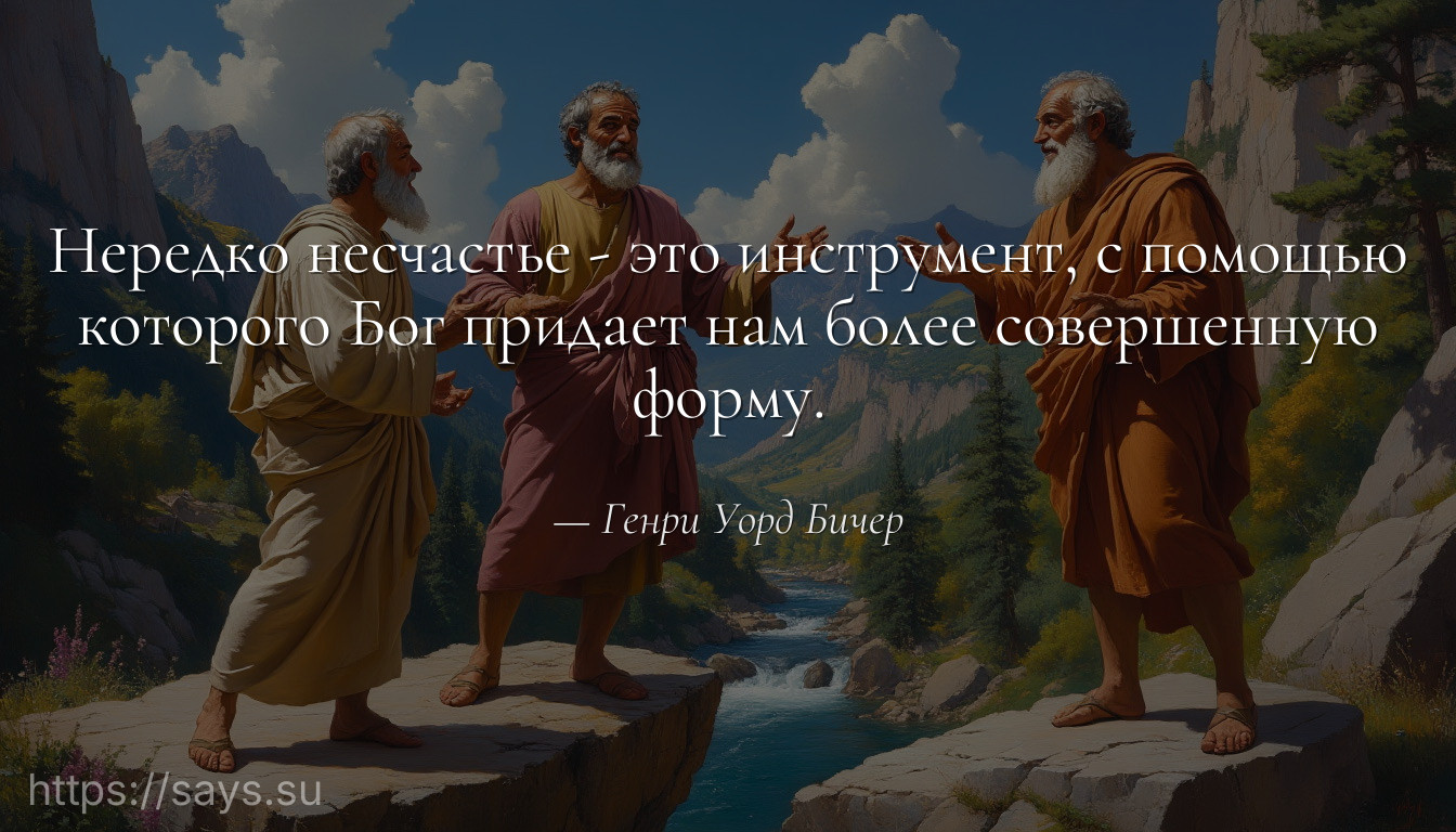Нередко несчастье - это инструмент, с помощью которого Бог придает нам более совершенную форму.
