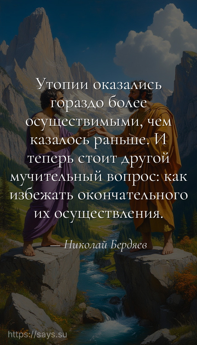 Утопии оказались гораздо более осуществимыми, чем казалось раньше. И теперь стоит другой мучительный вопрос: как избежать окончательного их осуществления.