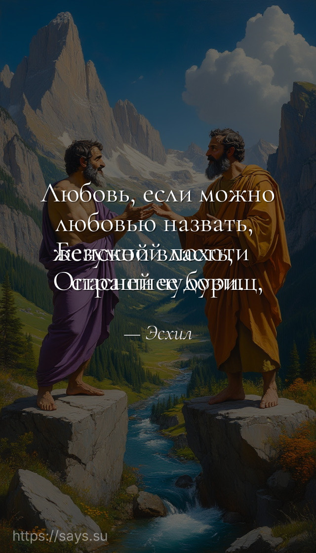 Любовь, если можно любовью назвать, <br />Безумной похоти женской власть, <br />Опасней чудовищ, страшнее бури.