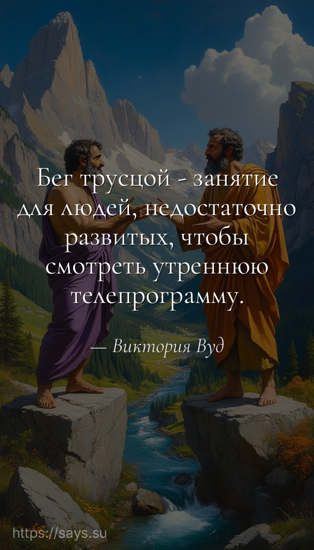 Бег трусцой - занятие для людей, недостаточно развитых, чтобы смотреть утреннюю телепрограмму.