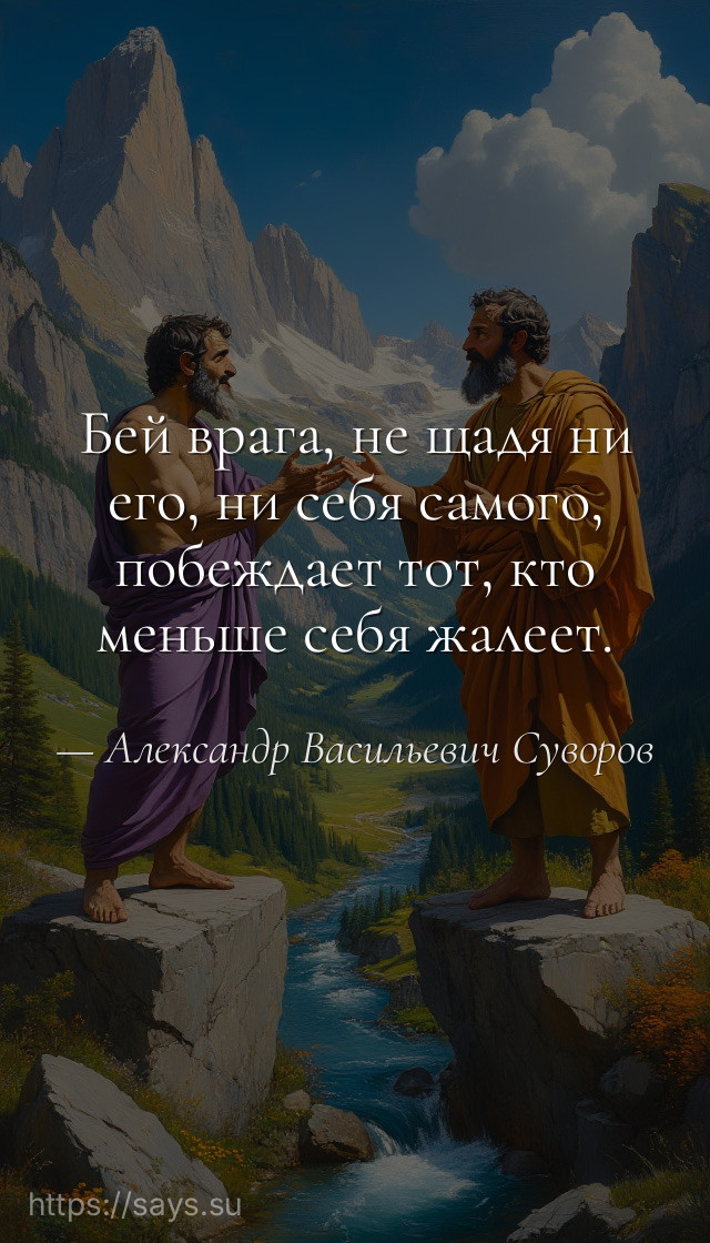 Бей врага, не щадя ни его, ни себя самого, побеждает тот, кто меньше себя жалеет.