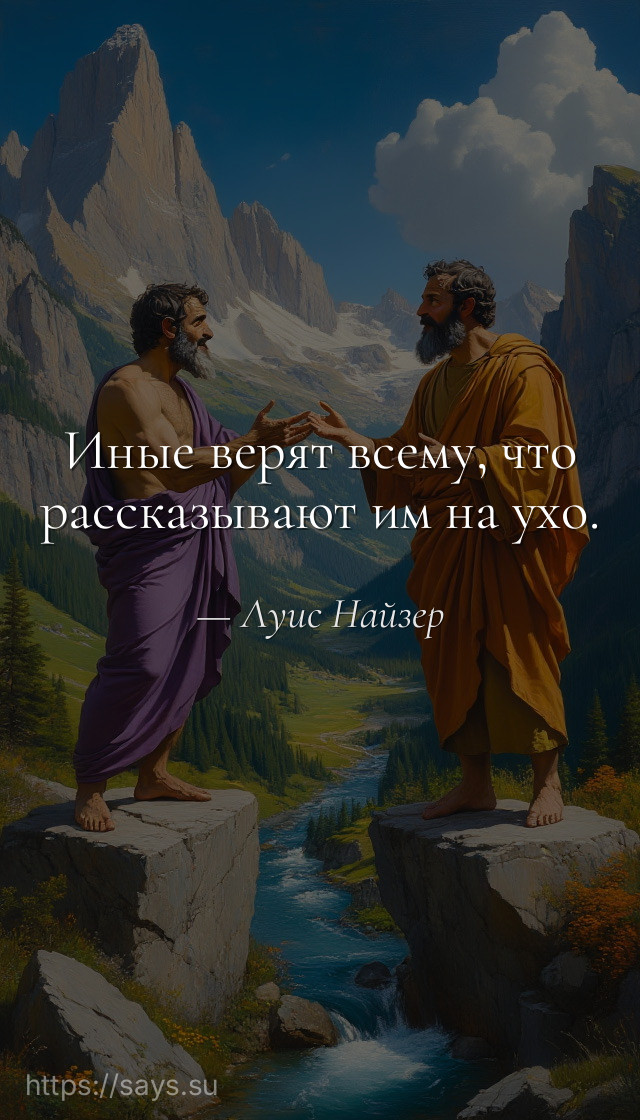 Иные верят всему, что рассказывают им на ухо.