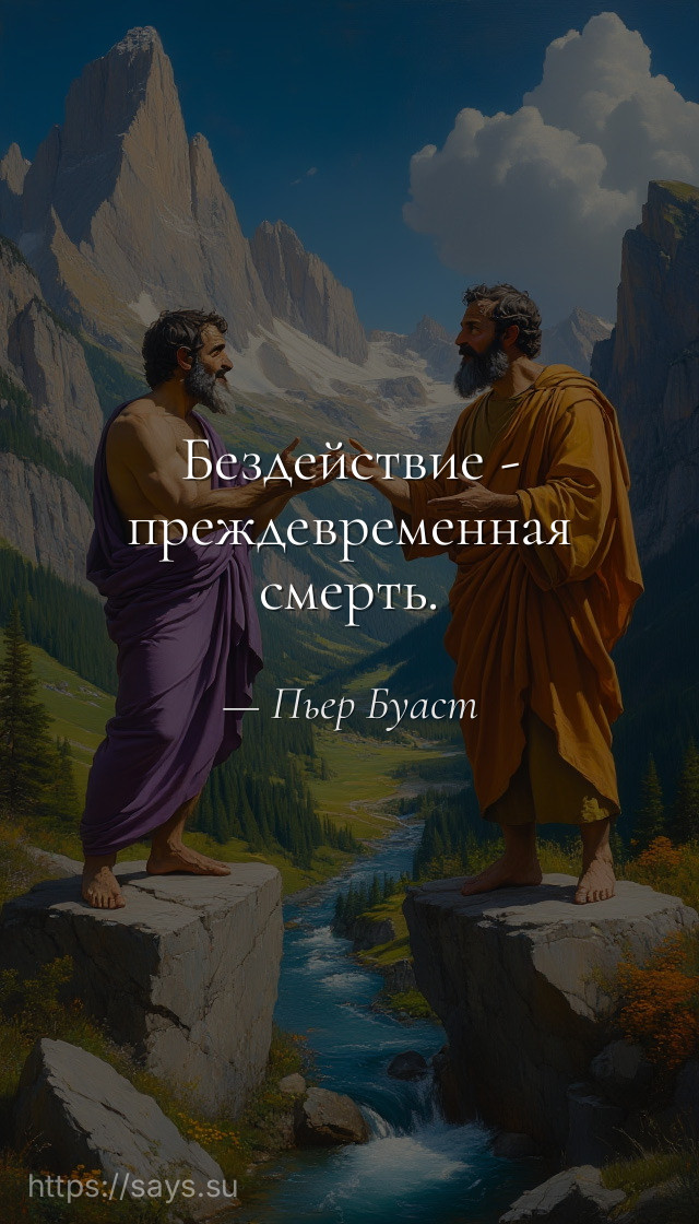 Бездействие - преждевременная смерть.