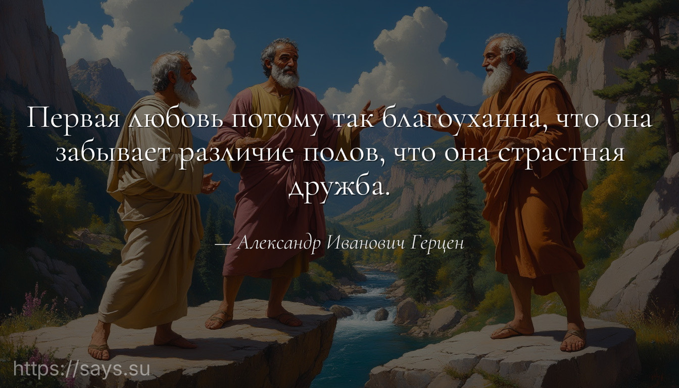 Первая любовь потому так благоуханна, что она забывает различие полов, что она страстная дружба.