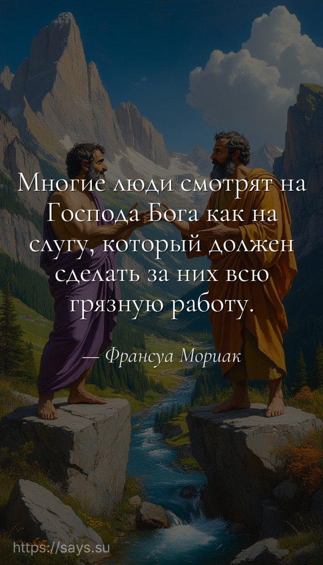 Многие люди смотрят на Господа Бога как на слугу, который должен сделать за них всю грязную работу.