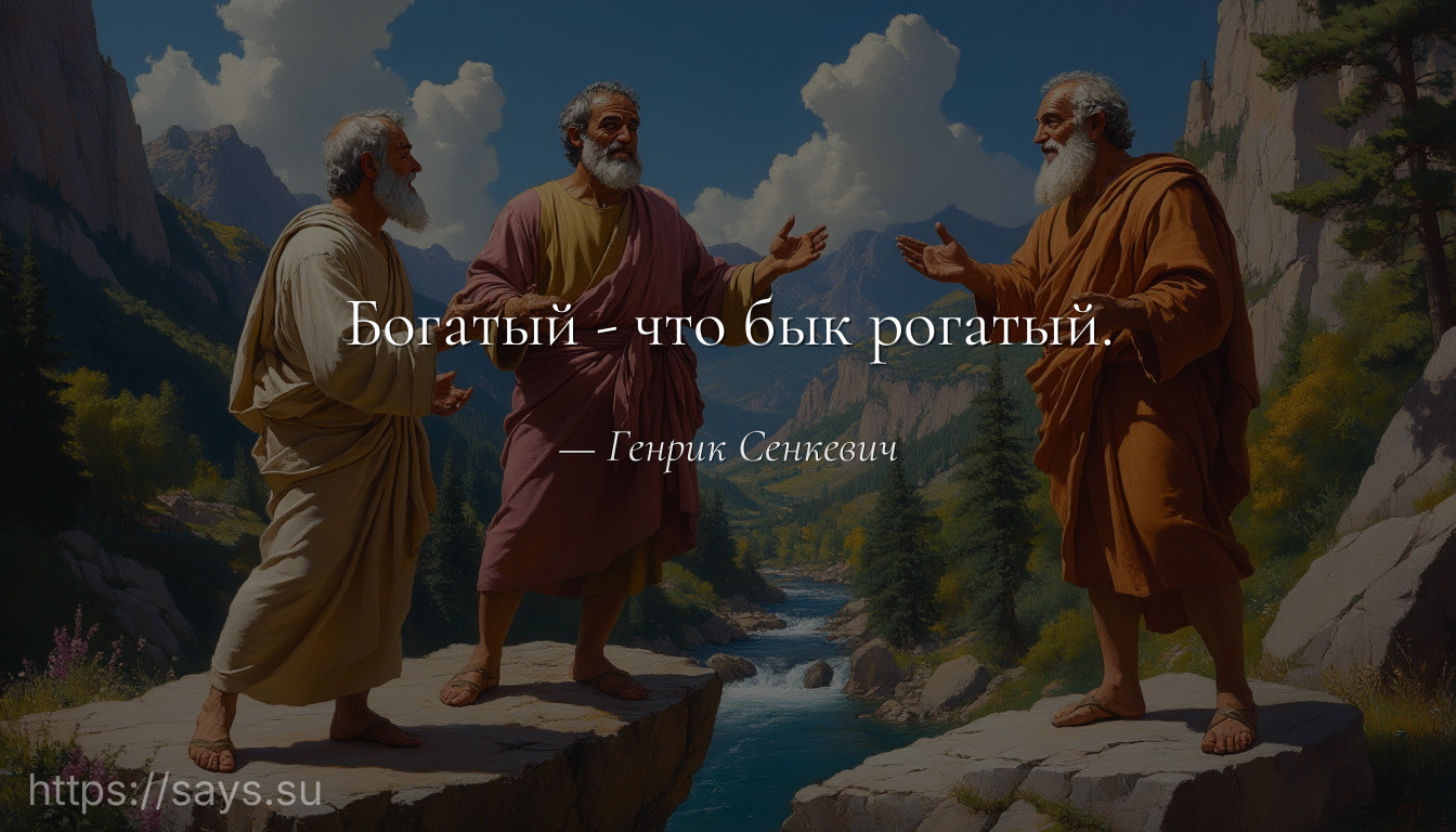 Богатый - что бык рогатый.