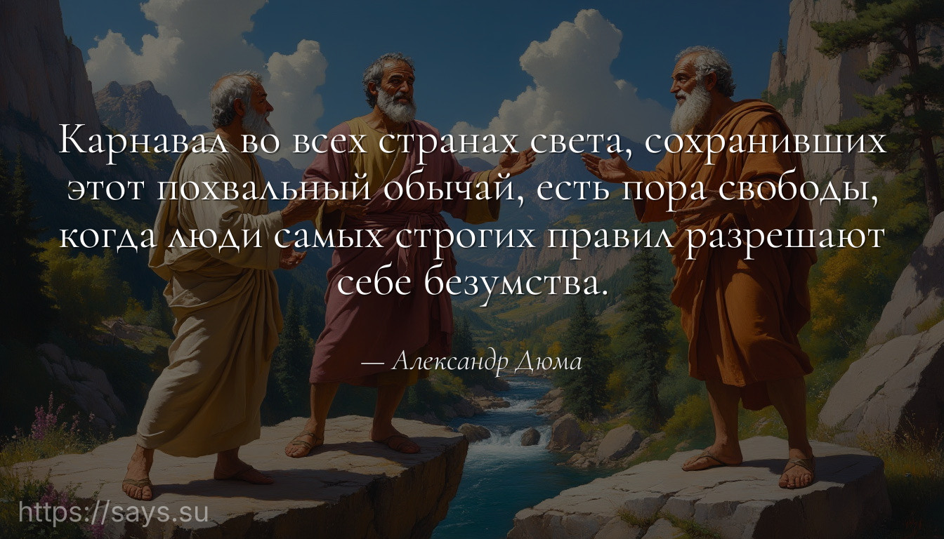 Карнавал во всех странах света, сохранивших этот похвальный обычай, есть пора свободы, когда люди самых строгих правил разрешают себе безумства.