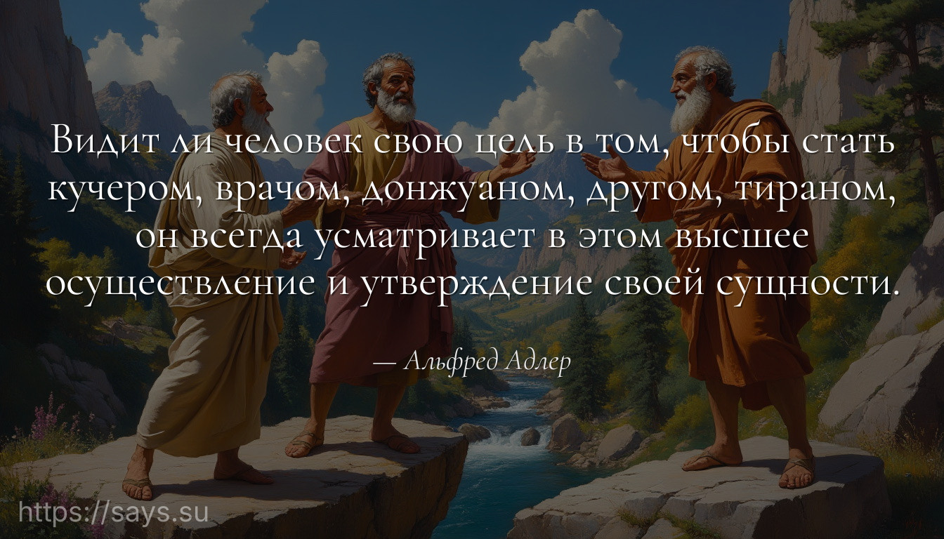 Видит ли человек свою цель в том, чтобы стать кучером, врачом, донжуаном, другом, тираном, он всегда усматривает в этом высшее осуществление и утверждение своей сущности.