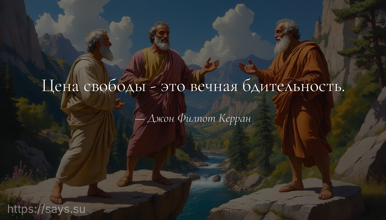 Цена свободы - это вечная бдительность.