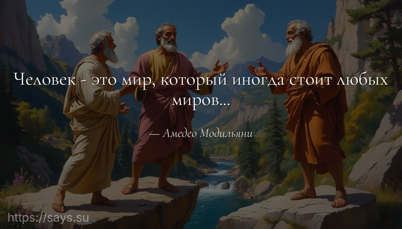 Человек - это мир, который иногда стоит любых миров...