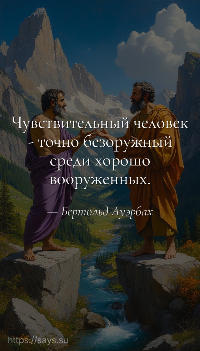 Чувствительный человек - точно безоружный среди хорошо вооруженных.