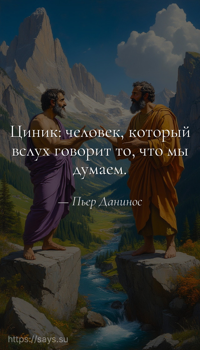 Циник: человек, который вслух говорит то, что мы думаем.