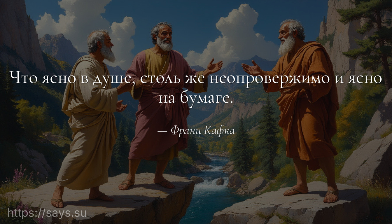 Что ясно в душе, столь же неопровержимо и ясно на бумаге.