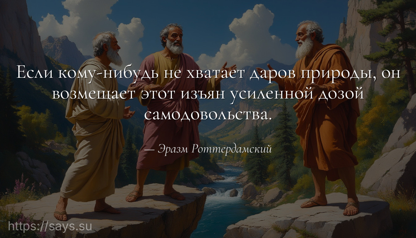 Если кому-нибудь не хватает даров природы, он возмещает этот изъян усиленной дозой самодовольства.