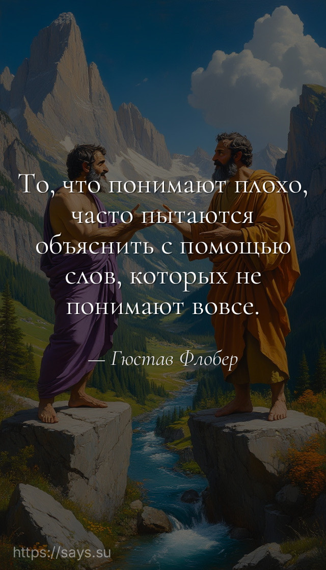 То, что понимают плохо, часто пытаются объяснить с помощью слов, которых не понимают вовсе.