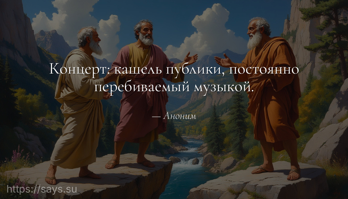 Концерт: кашель публики, постоянно перебиваемый музыкой.
