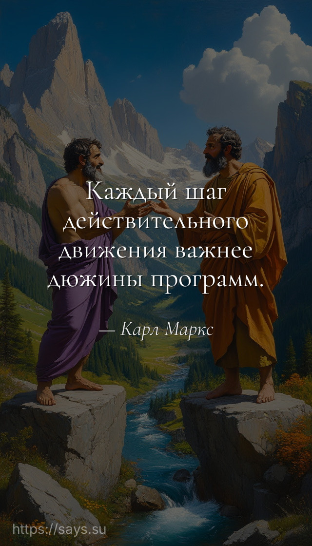 Каждый шаг действительного движения важнее дюжины программ.