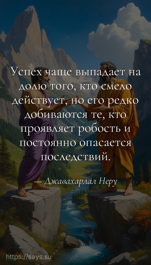 Успех чаще выпадает на долю того, кто смело действует, но его редко добиваются те, кто проявляет робость и постоянно опасается последствий.