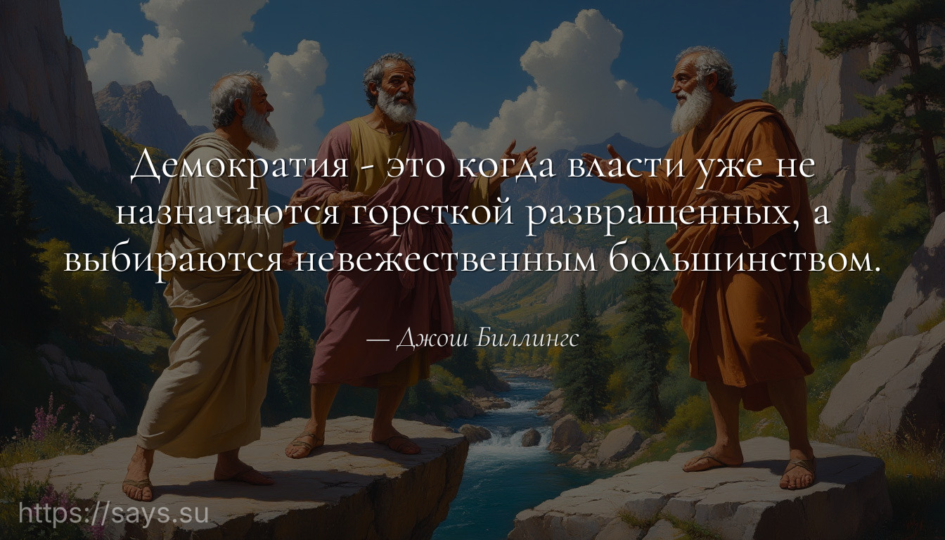 Демократия - это когда власти уже не назначаются горсткой развращенных, а выбираются невежественным большинством.