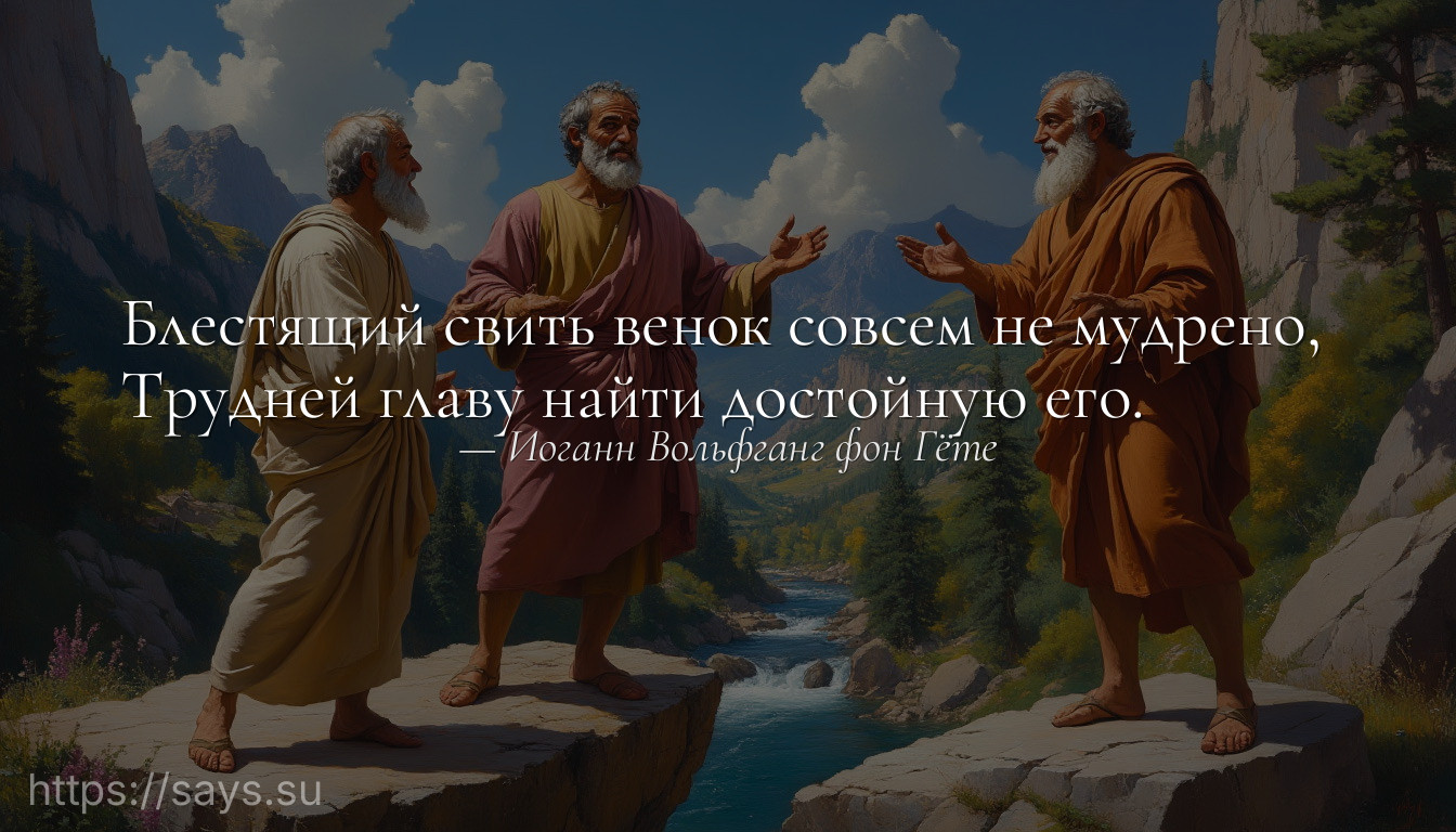 Блестящий свить венок совсем не мудрено, <br />Трудней главу найти достойную его.