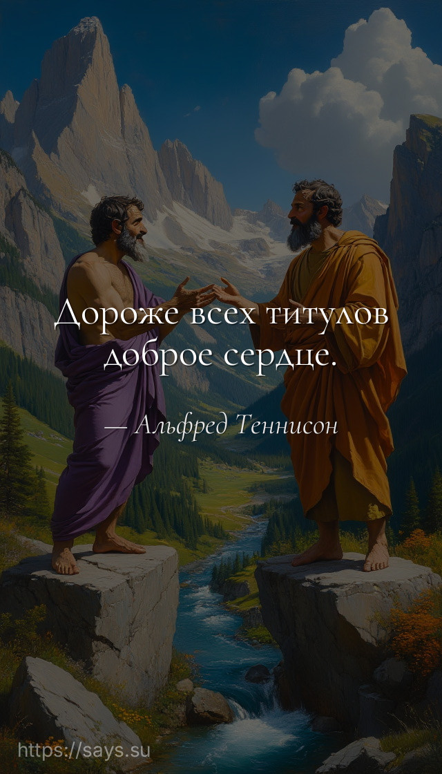 Дороже всех титулов доброе сердце.