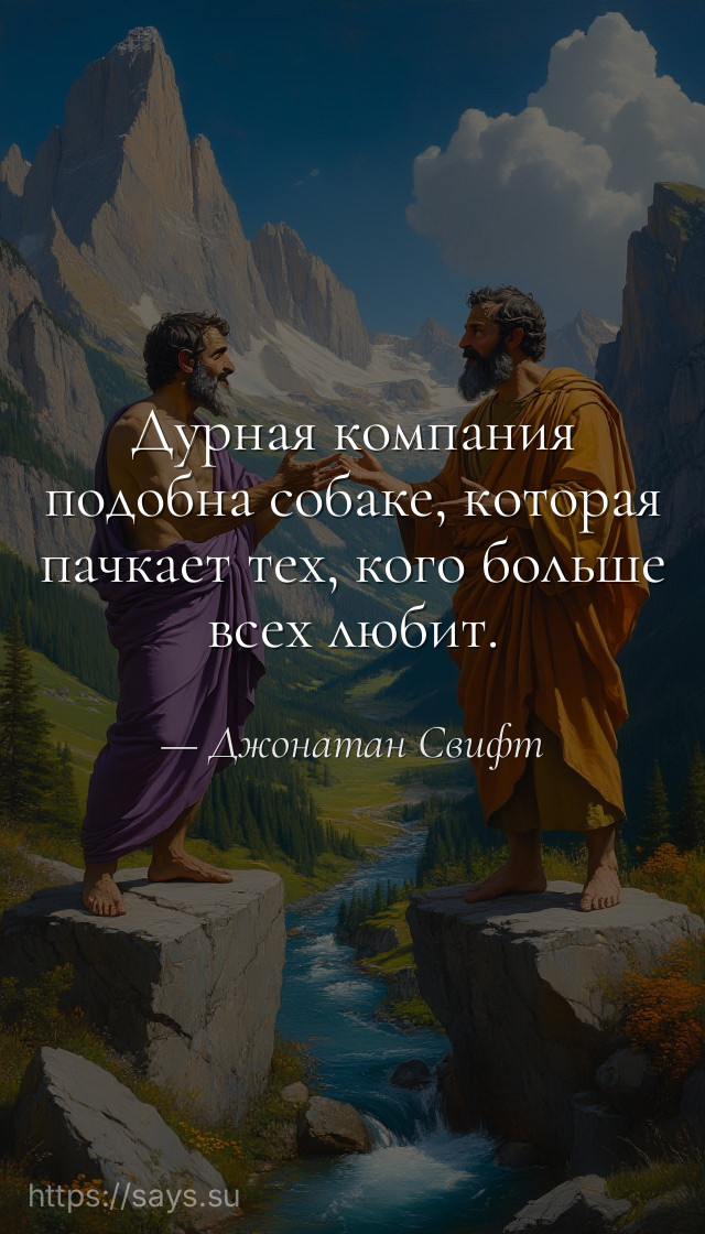 Дурная компания подобна собаке, которая пачкает тех, кого больше всех любит.