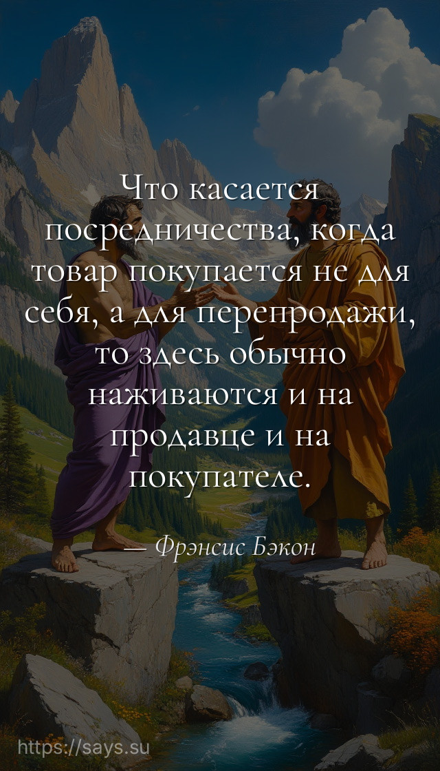 Что касается посредничества, когда товар покупается не для себя, а для перепродажи, то здесь обычно наживаются и на продавце и на покупателе.
