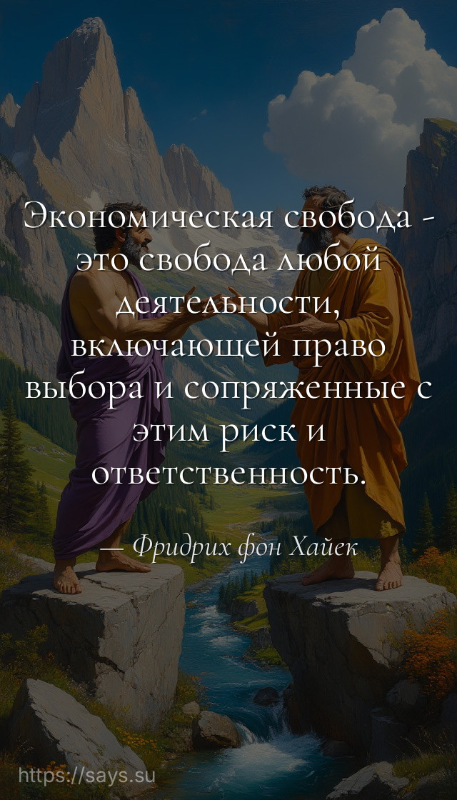 Экономическая свобода - это свобода любой деятельности, включающей право выбора и сопряженные с этим риск и ответственность.