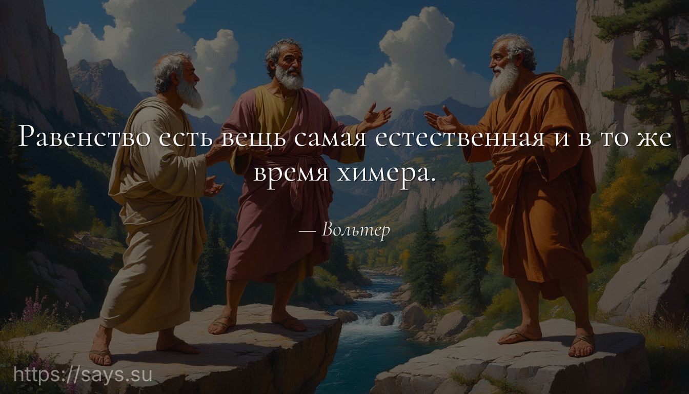 Равенство есть вещь самая естественная и в то же время химера.