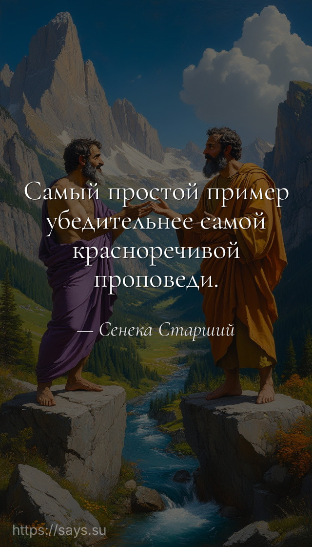 Самый простой пример убедительнее самой красноречивой проповеди.