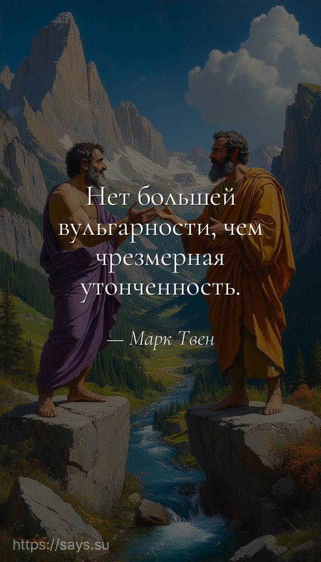 Нет большей вульгарности, чем чрезмерная утонченность.