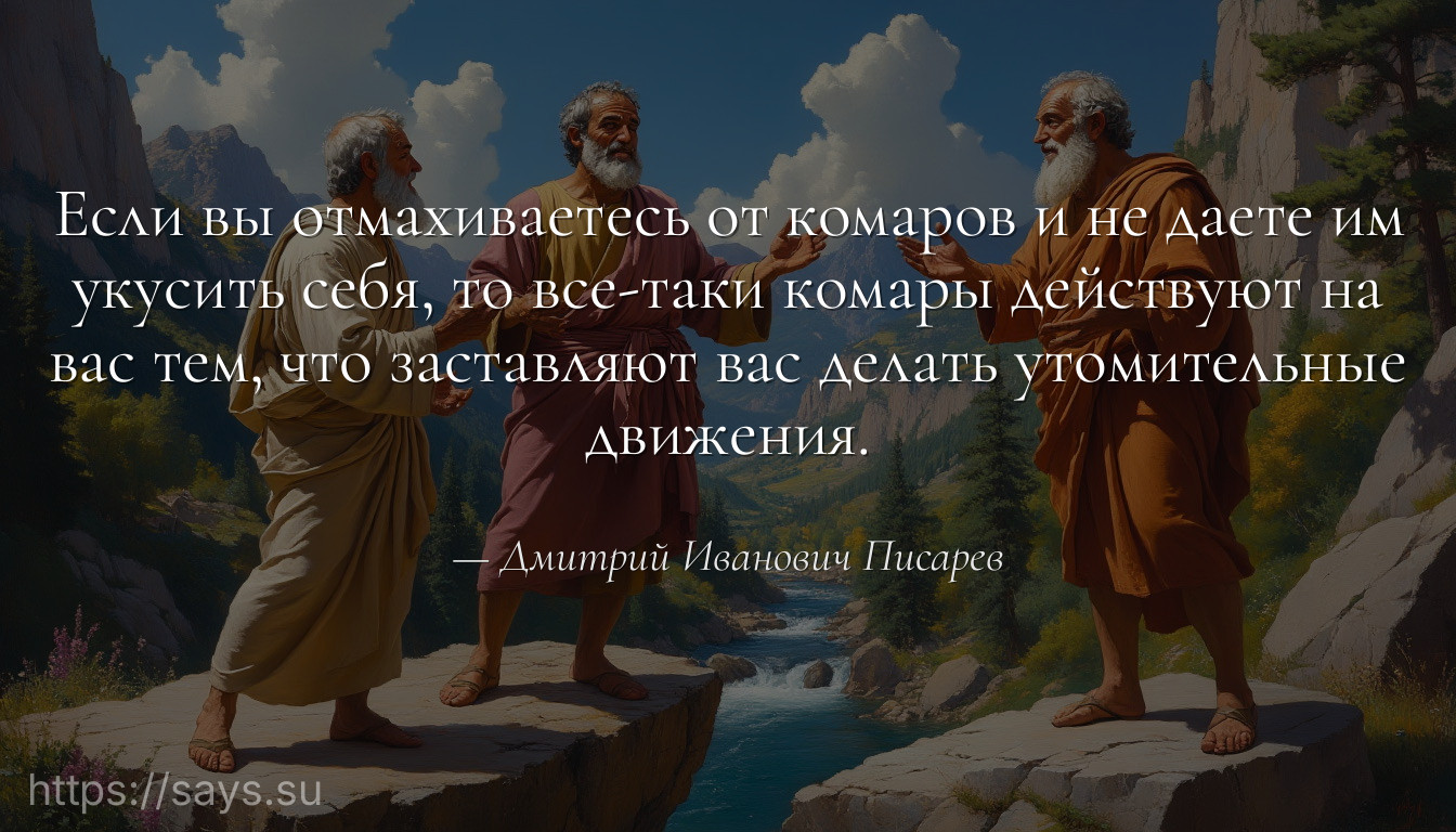Если вы отмахиваетесь от комаров и не даете им укусить себя, то все-таки комары действуют на вас тем, что заставляют вас делать утомительные движения.