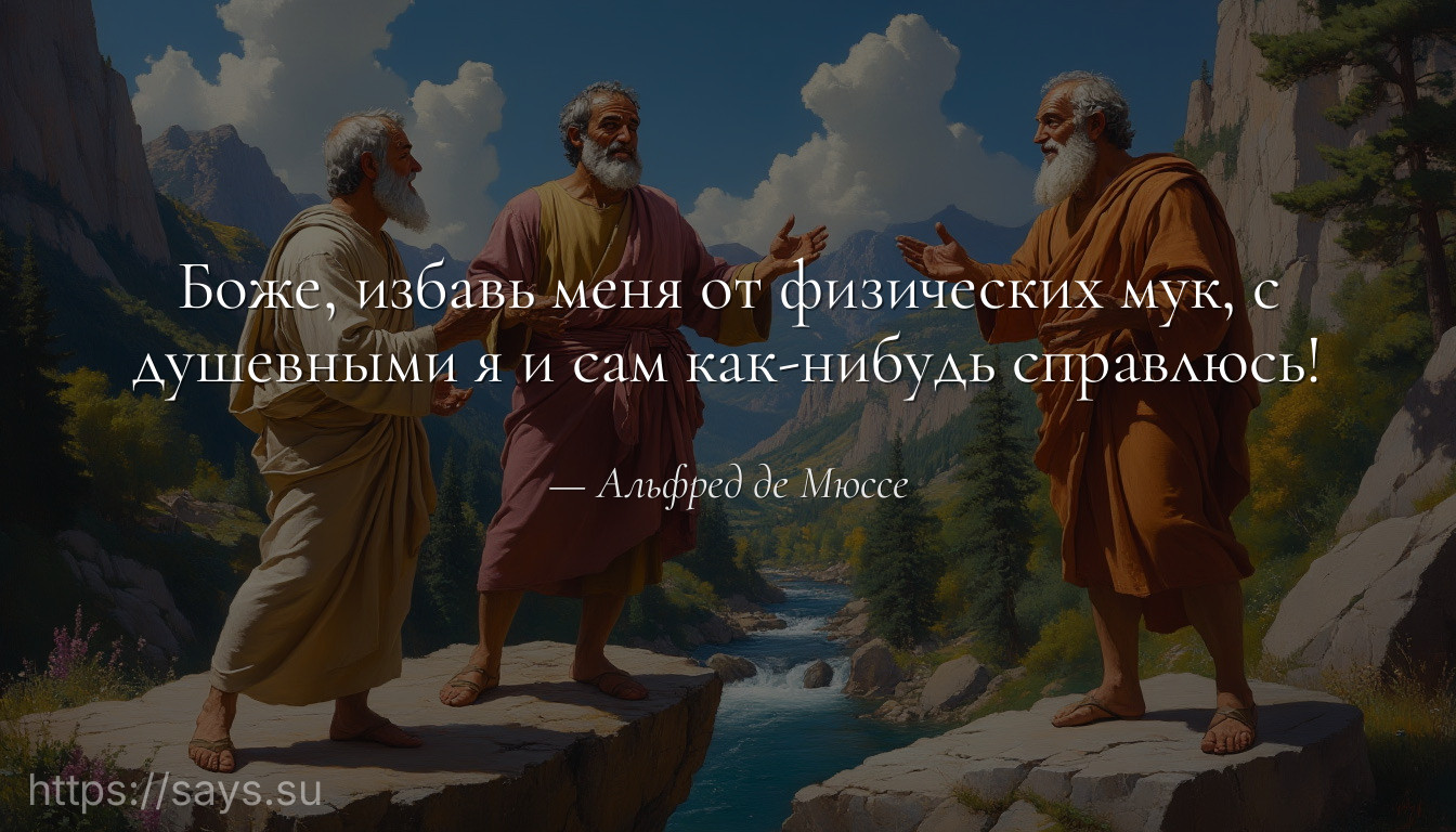 Боже, избавь меня от физических мук, с душевными я и сам как-нибудь справлюсь!
