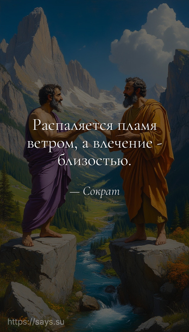 Распаляется пламя ветром, а влечение - близостью.