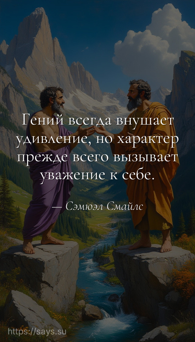 Гений всегда внушает удивление, но характер прежде всего вызывает уважение к себе.