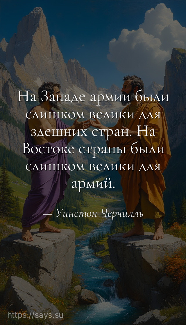 На Западе армии были слишком велики для здешних стран. На Востоке страны были слишком велики для армий.