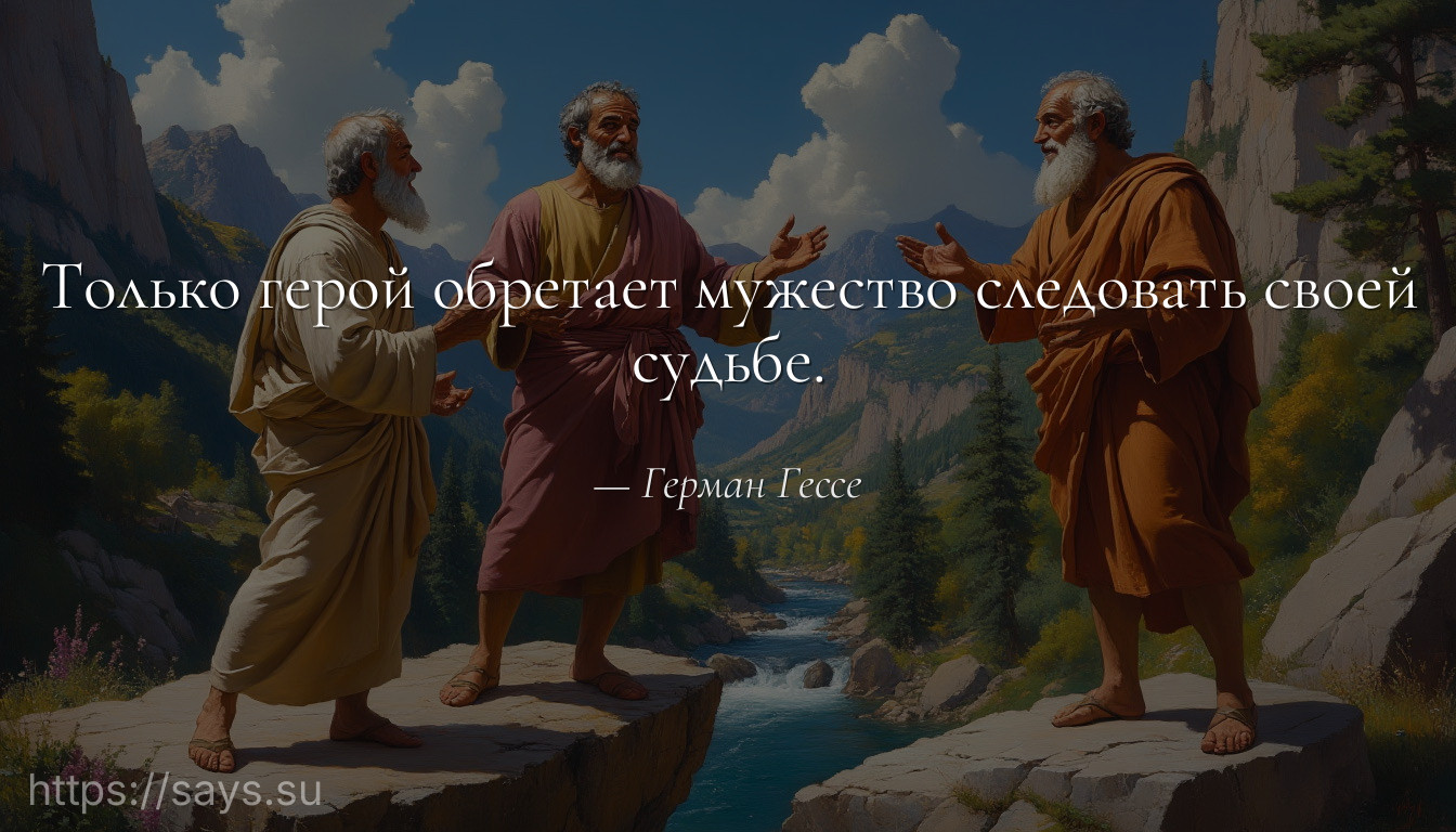 Только герой обретает мужество следовать своей судьбе.
