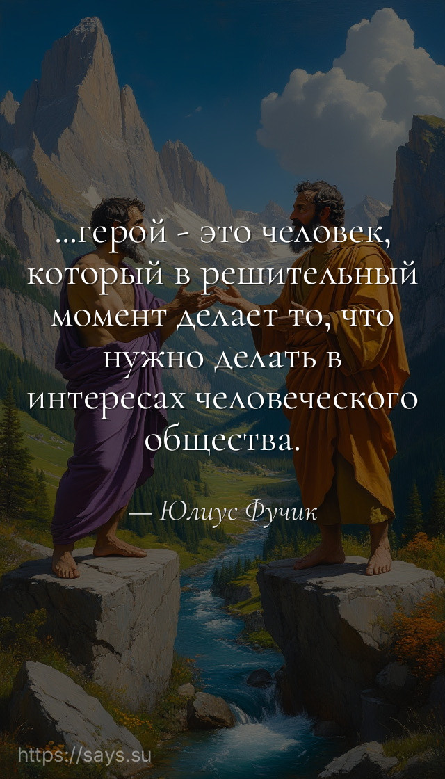 ...герой - это человек, который в решительный момент делает то, что нужно делать в интересах человеческого общества.