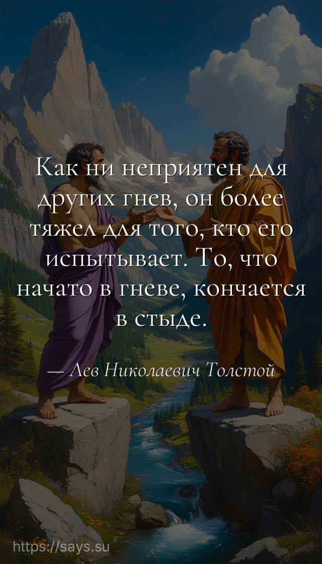 Как ни неприятен для других гнев, он более тяжел для того, кто его испытывает. То, что начато в гневе, кончается в стыде.