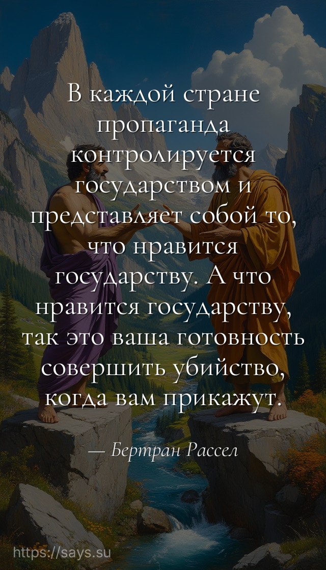 В каждой стране пропаганда контролируется государством и представляет собой то, что нравится государству. А что нравится государству, так это ваша готовность совершить убийство, когда вам прикажут.