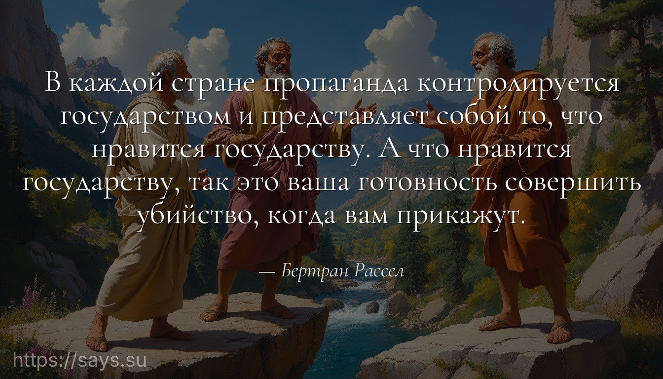 В каждой стране пропаганда контролируется государством и представляет собой то, что нравится государству. А что нравится государству, так это ваша готовность совершить убийство, когда вам прикажут.