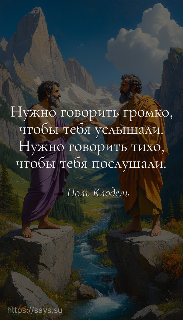 Нужно говорить громко, чтобы тебя услышали. Нужно говорить тихо, чтобы тебя послушали.