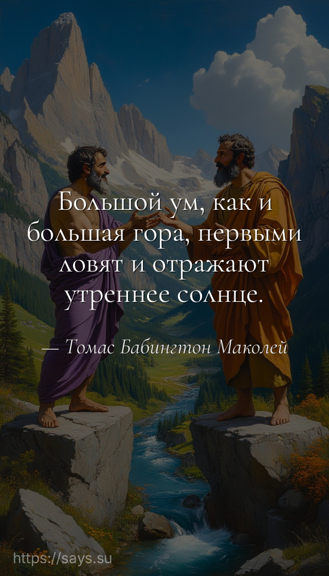 Большой ум, как и большая гора, первыми ловят и отражают утреннее солнце.