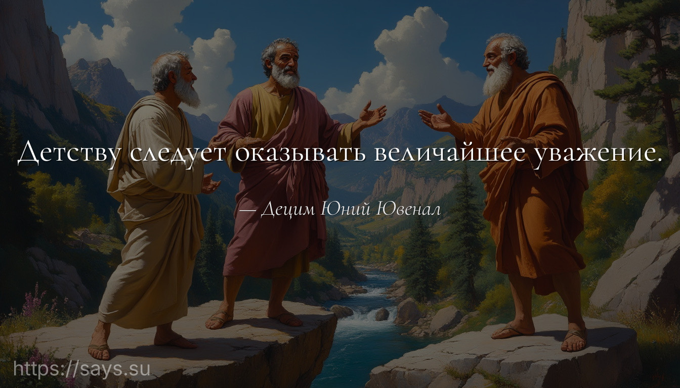 Детству следует оказывать величайшее уважение.