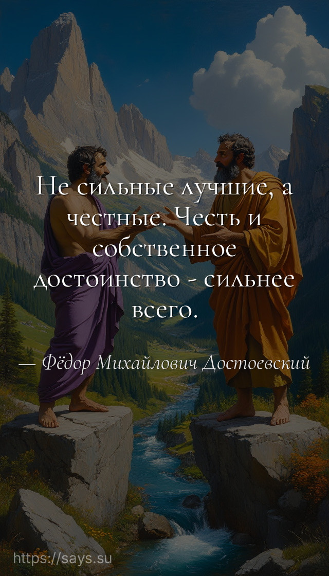Не сильные лучшие, а честные. Честь и собственное достоинство - сильнее всего.