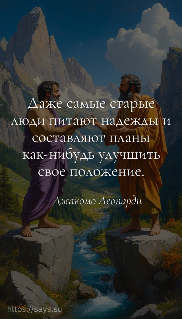 Даже самые старые люди питают надежды и составляют планы как-нибудь улучшить свое положение.