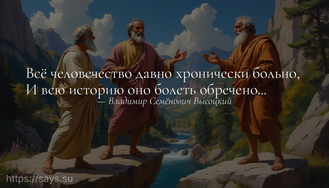Всё человечество давно хронически больно, <br />И всю историю оно болеть обречено...