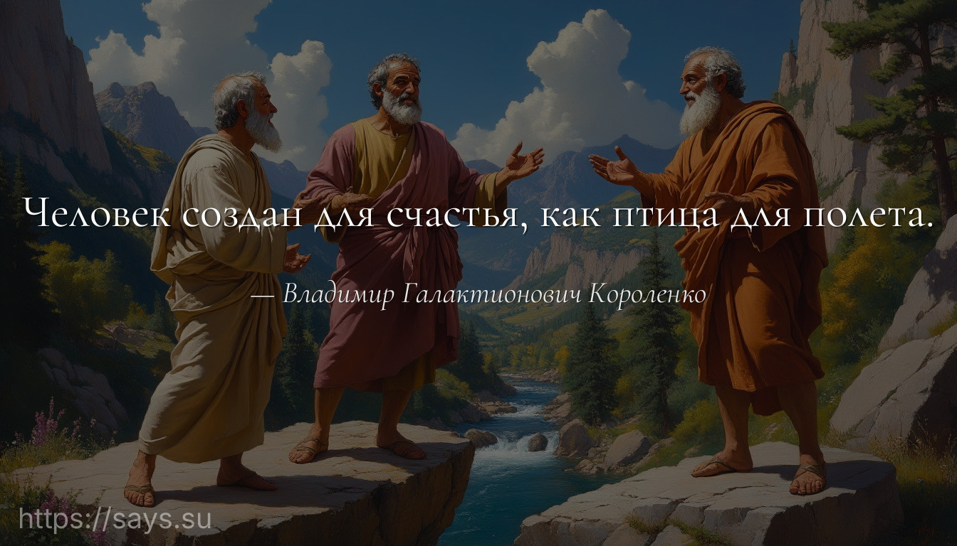 Человек создан для счастья, как птица для полета.